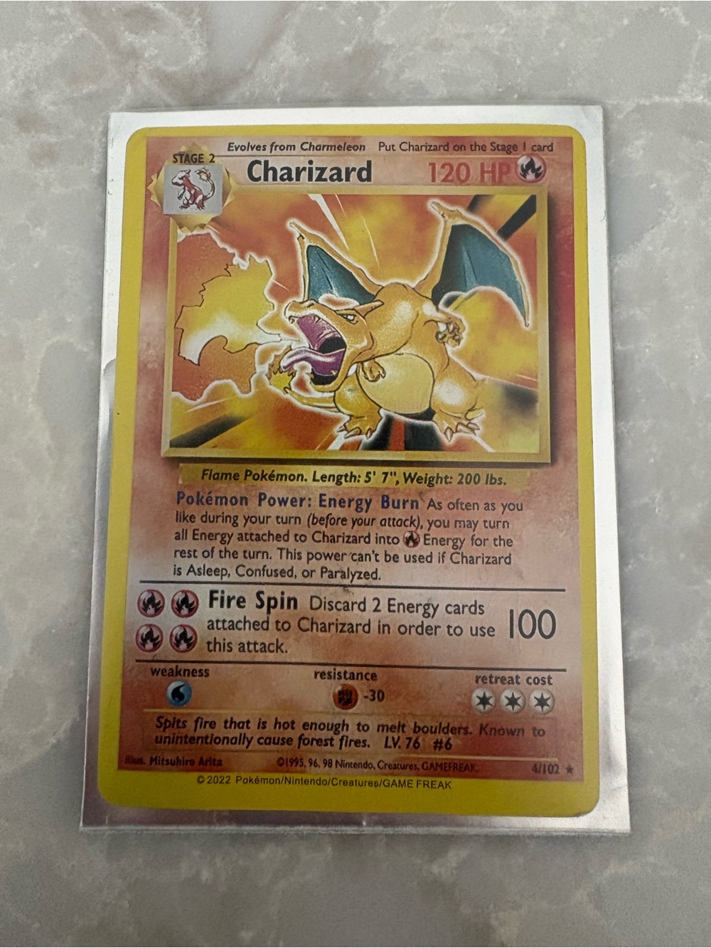 Charizard Collectible Card - Yellow/Orange Artwork